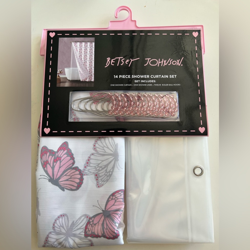 Betsey Johnson Butterfly Shower Curtain